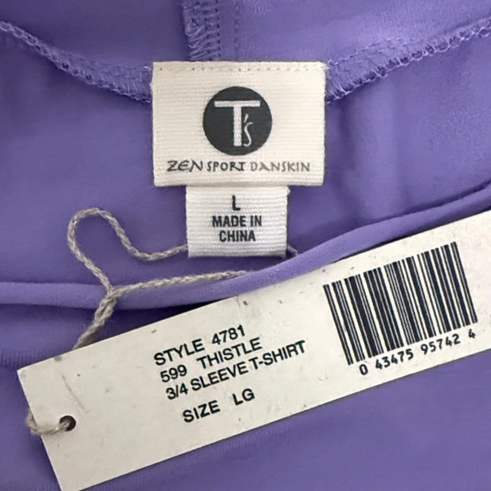 Danskin Purple 3/4 Sleeve Women's Yoga Top - Picture 6 of 6